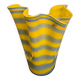 Alicja blown glass vase – Yellow and grey stripes – Free form – H.31 cm