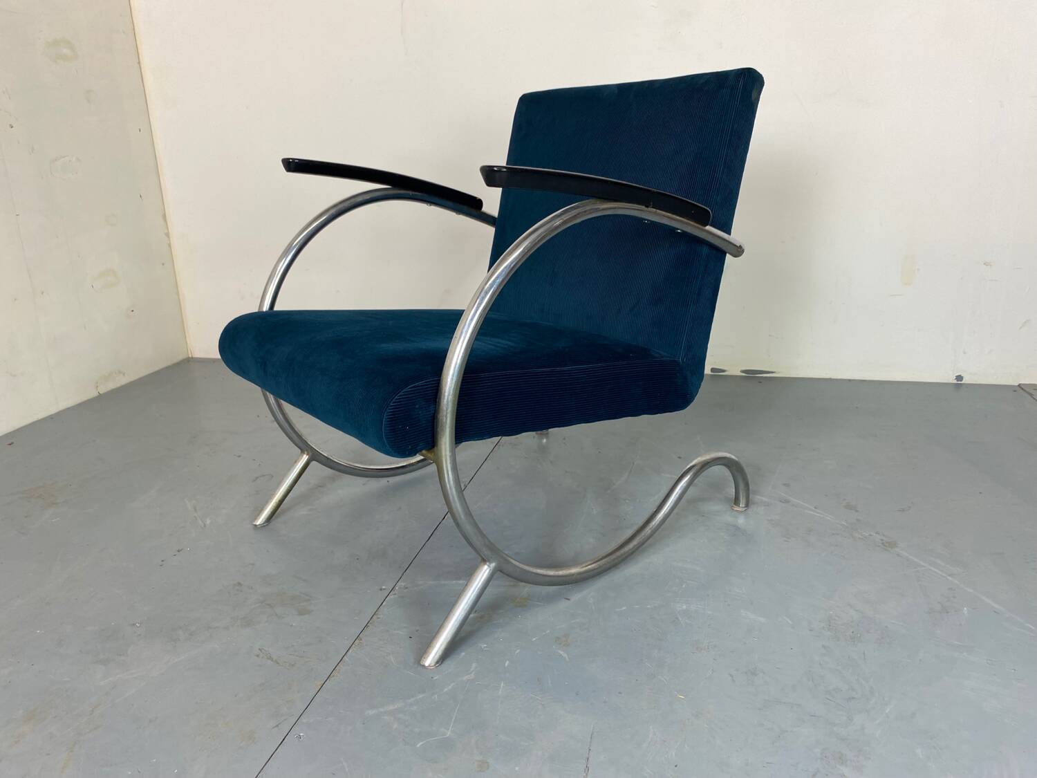 Fauteuil Bauhaus Art Déco en Acier Tubulaire par Jan Schröfer pour Ahrend De Cirkel, 1920s