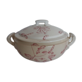 Soup pattern "Chevrefeuille" iron earth, Salins, porcelain