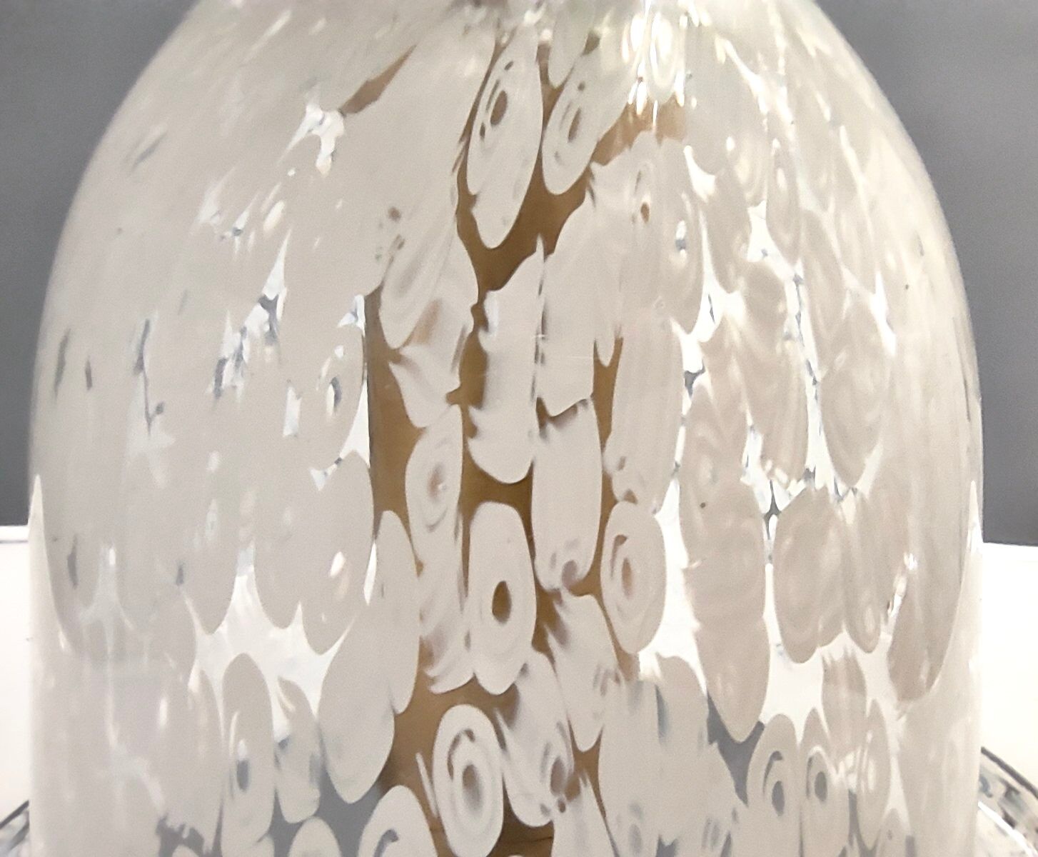 Postmodern White Murano Glass Pendant Marked La Murrina, Italy 1980s