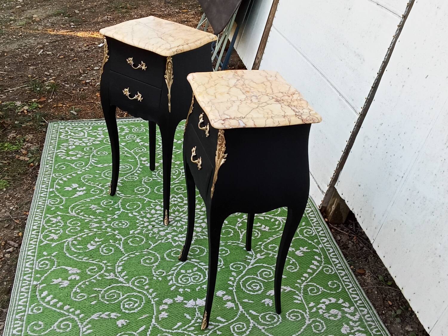 Pair of black bedside tables