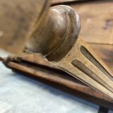 Bureau 1 tiroir en bois massif chêne pieds tournés et sculptés 89x62cm