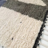 Moroccan Berber carpet Beni Ouarain ecru with colorful patterns 264x164cm