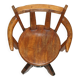 Antique captain's swivel chair on a draft horse wheel from around 1760.