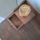 Antique solid wood desk with tiers – metal handles