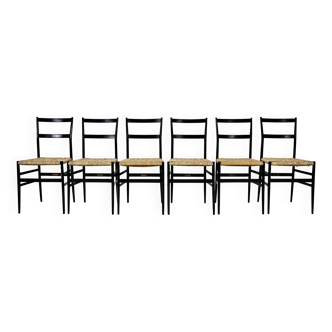 Set de 6 Chaises « Superleggera » par Gio Ponti pour Cassina, 1950s