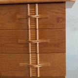 Vintage chest of drawers with bamboo and rattan details
