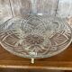 Antique fruit bowl centerpiece molded glass + vintage wrought iron