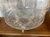 Antique fruit bowl centerpiece molded glass + vintage wrought iron