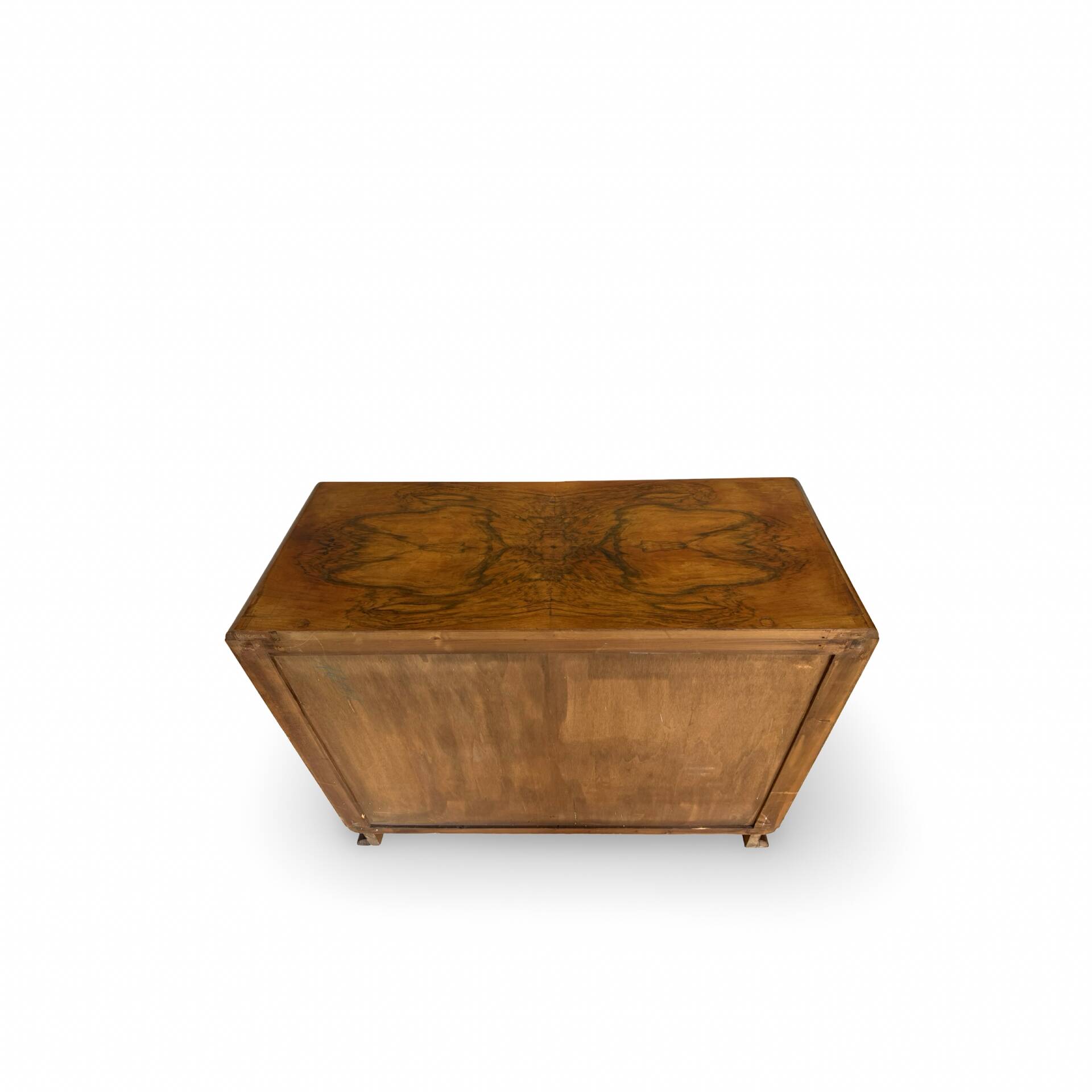 Walnut burl commode, Italian Art Deco, 1940s.