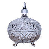 Large antique Bohemian crystal candy dish