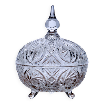 Large antique Bohemian crystal candy dish