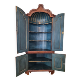 Antique Dutch corner cabinet in burl – two-body cabinet from the 19th century