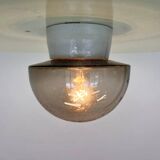 Small glass design wall or ceiling lamp, flush mount, 1970s