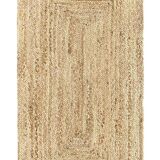 Natural Jute Rug, Alhambra Natural Color, 100% Jute Fiber Rug, Hand Braided