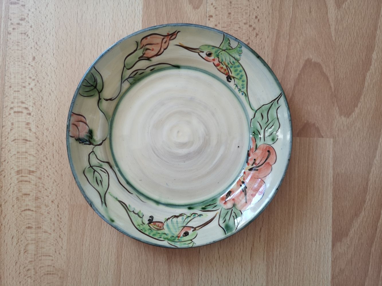 Glazed terracotta plate by Paul Jackson - English ceramist - 1980s/1990s