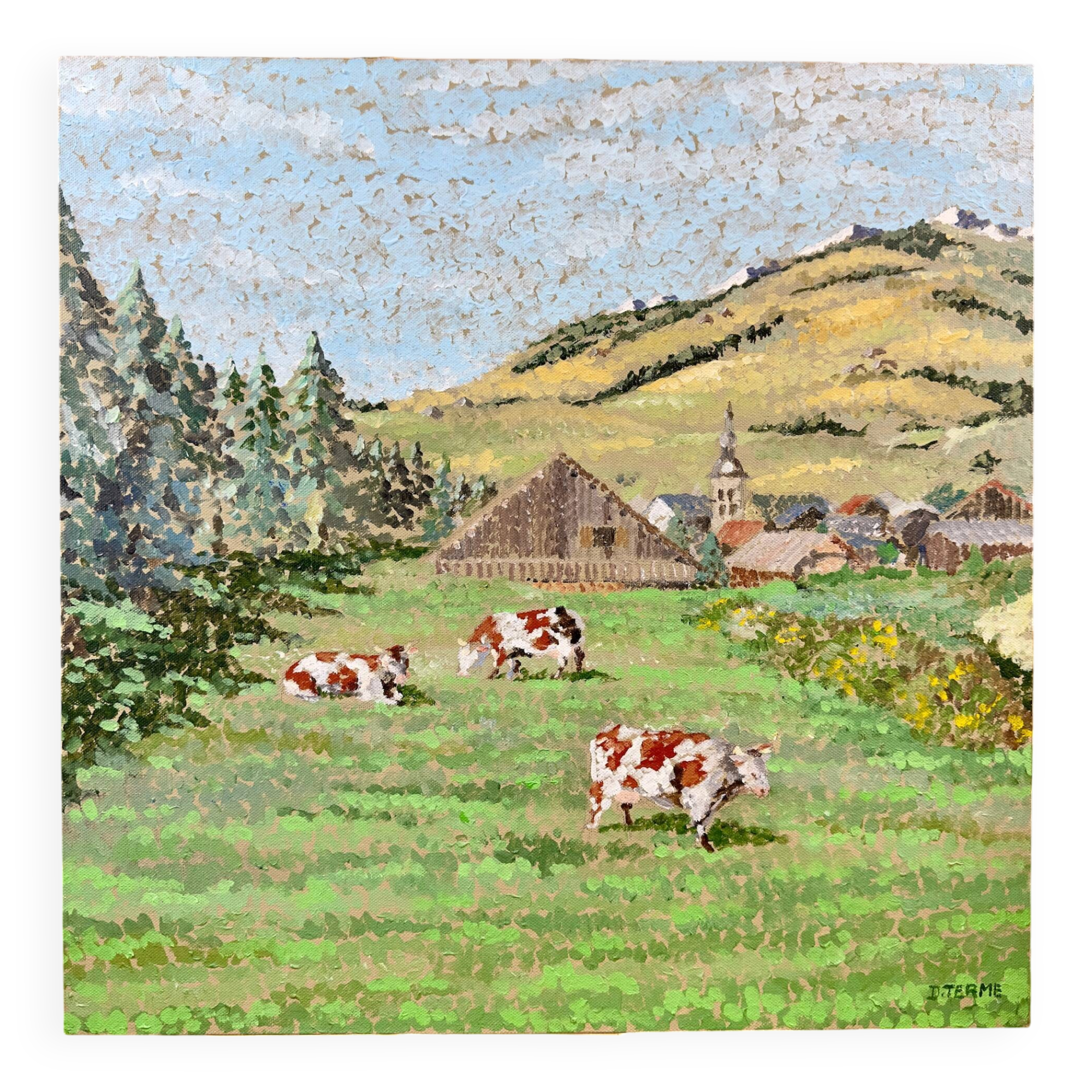 Oil painting of a mountain landscape – Didier TERME (1952)