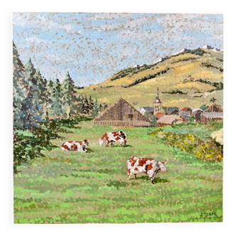 Oil painting of a mountain landscape – Didier TERME (1952)