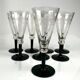 Set of 8 old glasses engraved black feet