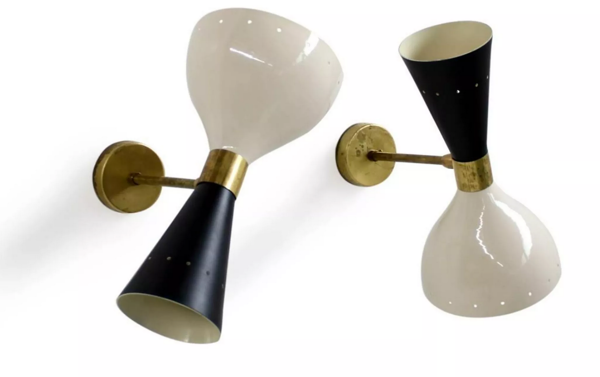 Paire appliques moonlight white&black