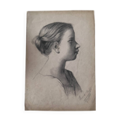 Dessin, portrait de jeune femme