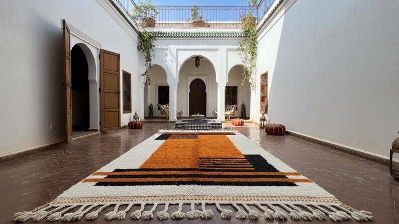 Tapis en laine pure fait main traditionnelle taille 150 x 250 cm