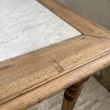 Walnut and marble bistro table 1890