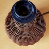 Woven wicker lamp