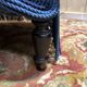 Pair of Napoleon III blue velvet frog armchairs