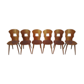 6 chairs Baumann model Gentian of the 1950
