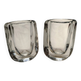 Set of 2 Vannes Crystal vases