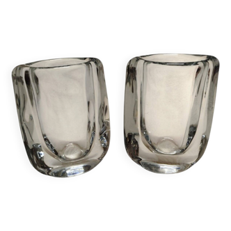 Set of 2 Vannes Crystal vases