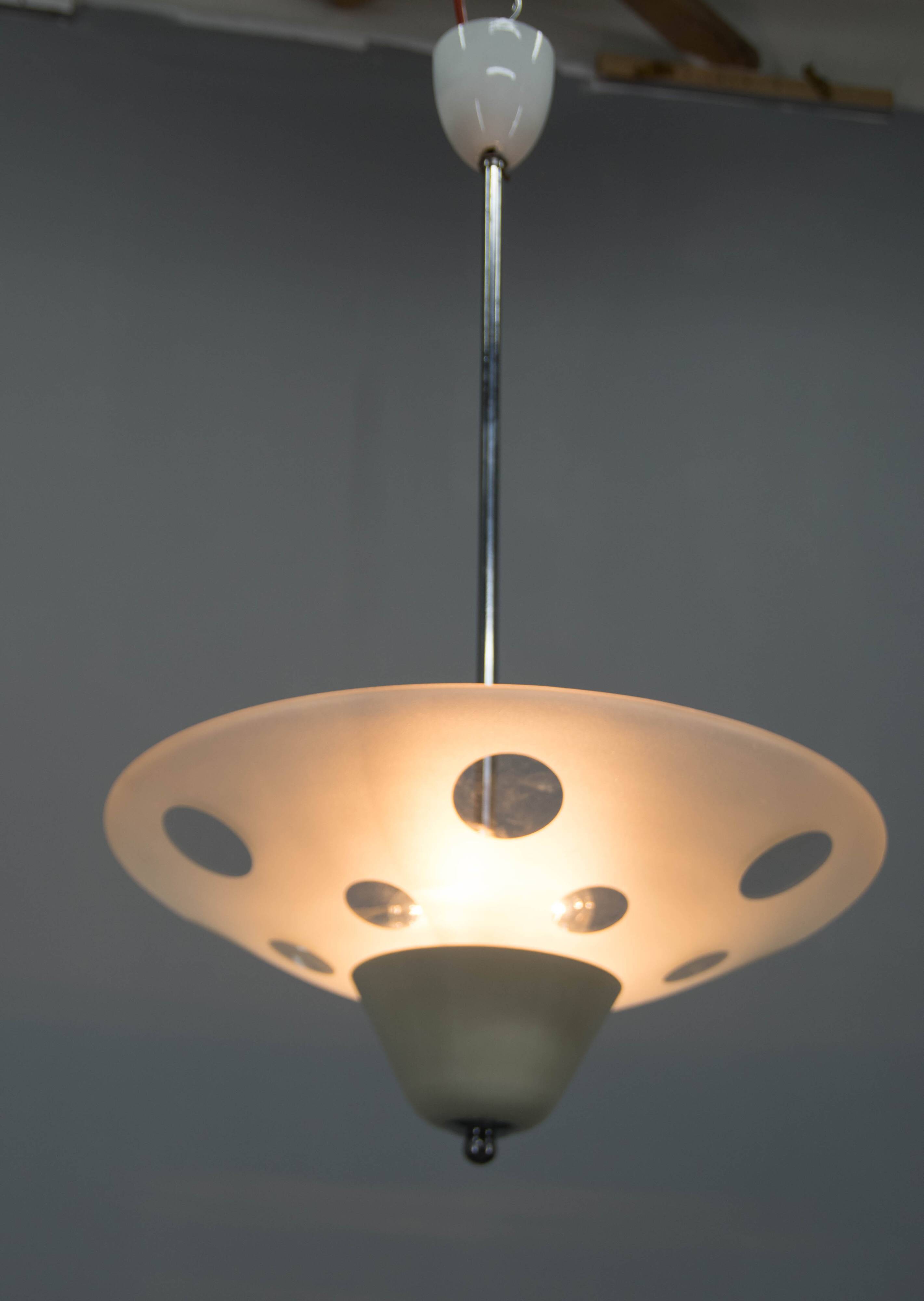 Bauhaus Chandelier by Napako, 1940s