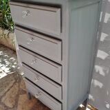 Grey painted wooden chest of drawers, France 1940