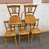 Set of 5 yellow bistro chairs