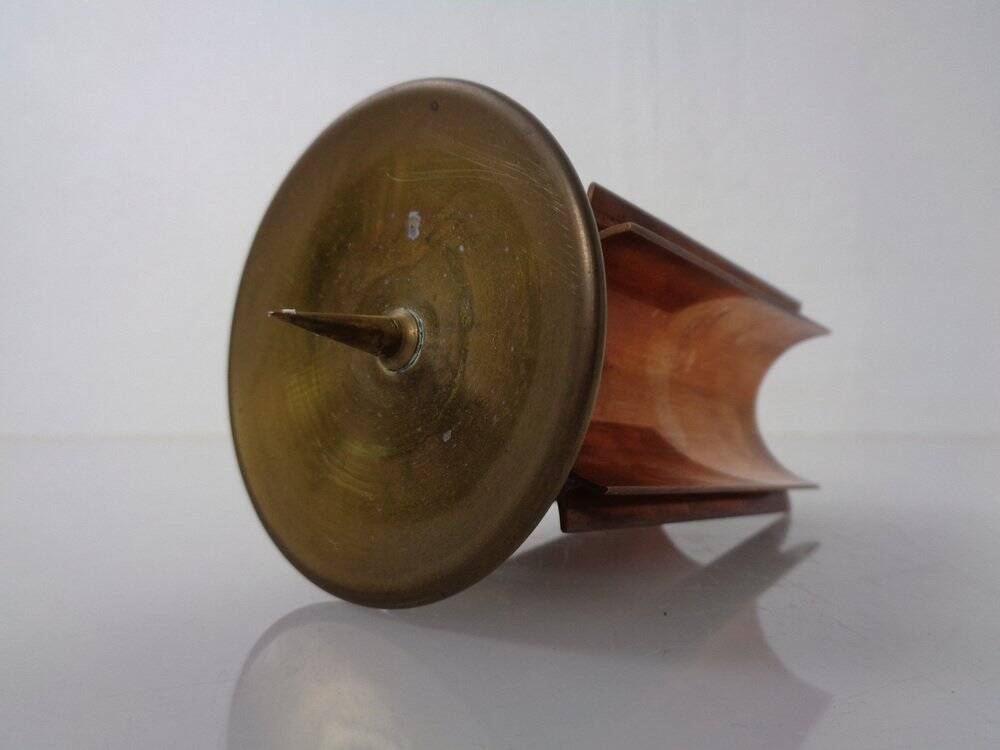 Vintage German Brutalist Candleholder in Copper and Brass, 1960s