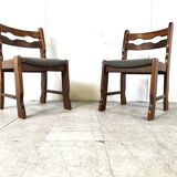 Chaises à repas vintage brutalistes, lot de 6 - 1970
