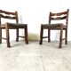 Vintage brutalist dining chairs, set of 6 - 1970s