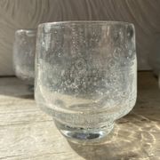 Set punch ou cocktail en verre soufflé bullé , esprit Biot