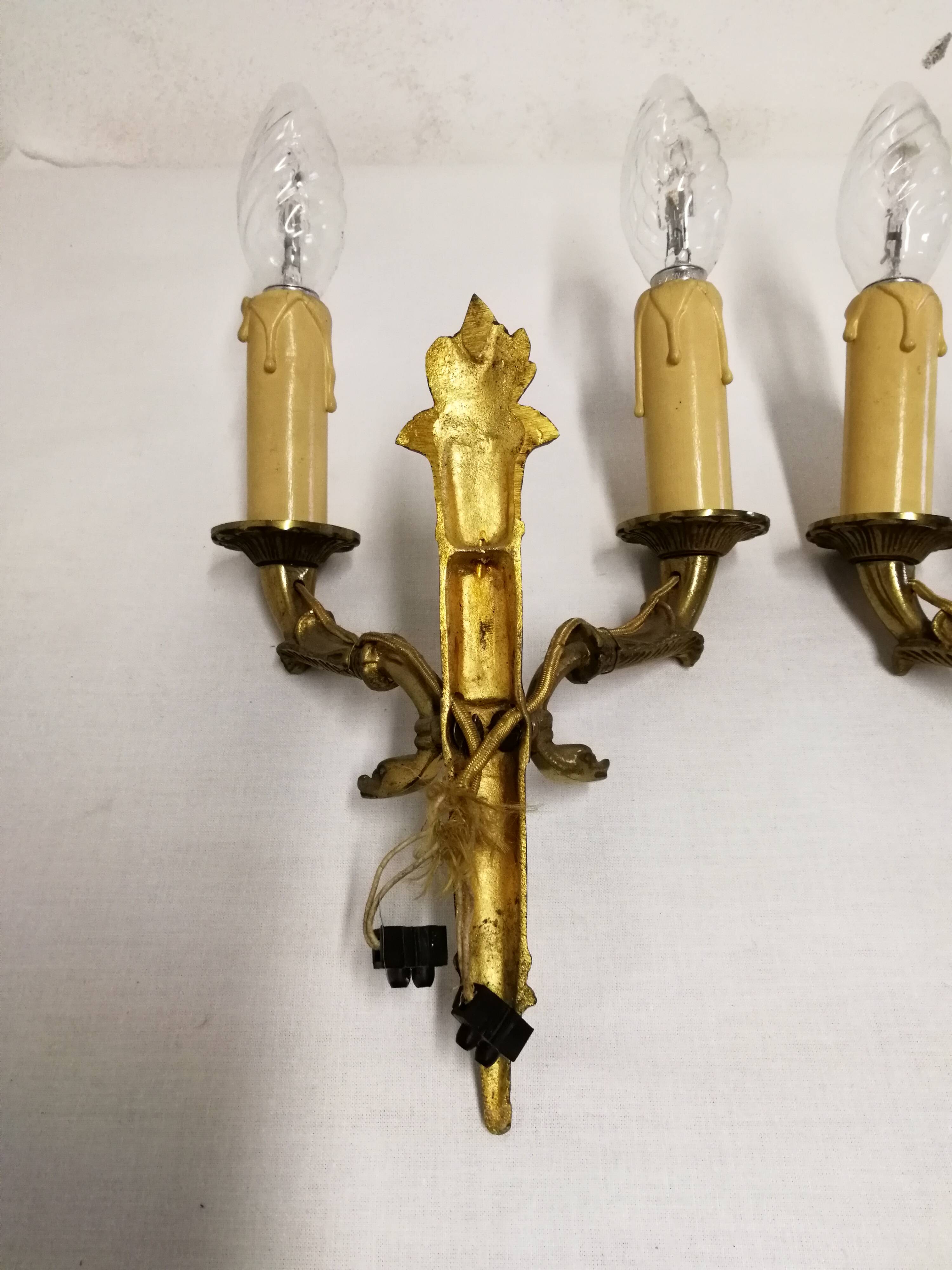 Pair Of Brass Sconces