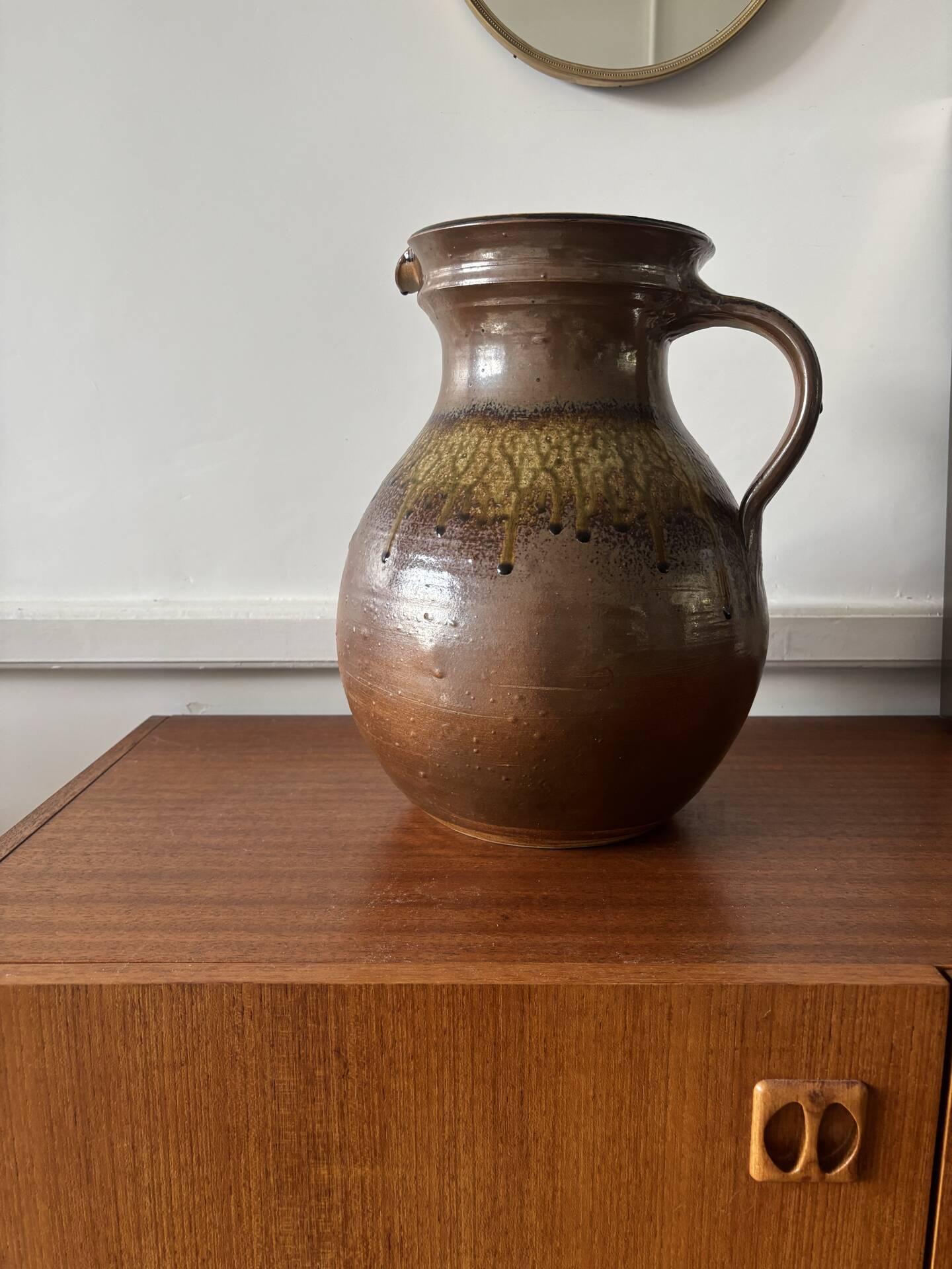 Large glazed stoneware pitcher XXL — Wabi-Sabi Spirit 1960-1