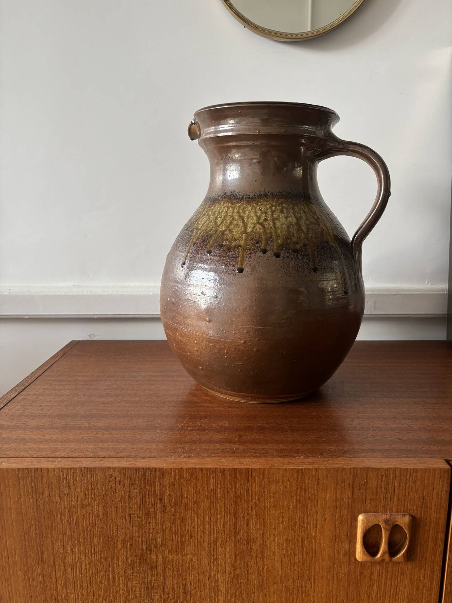 Large glazed stoneware pitcher XXL — Wabi-Sabi Spirit 1960-1