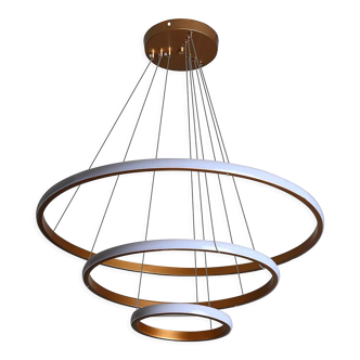 Modern double 3 ring led chandelier lamp (warm white, gold)