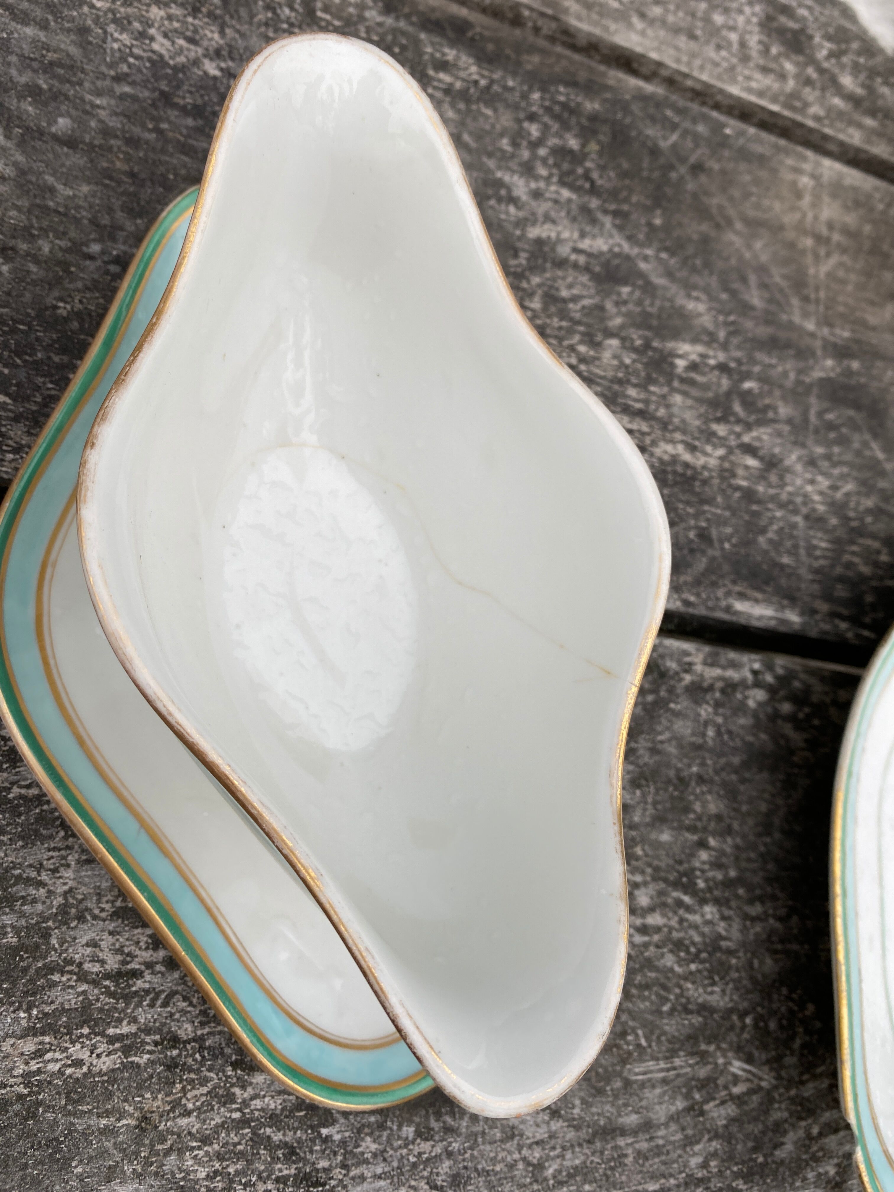 Sausage and porcelain ramekin