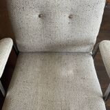 Armchair in fabrics and chromed metal from the 70s/80s