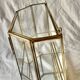 Small vintage display case in clear glass, mirrored glass and brass