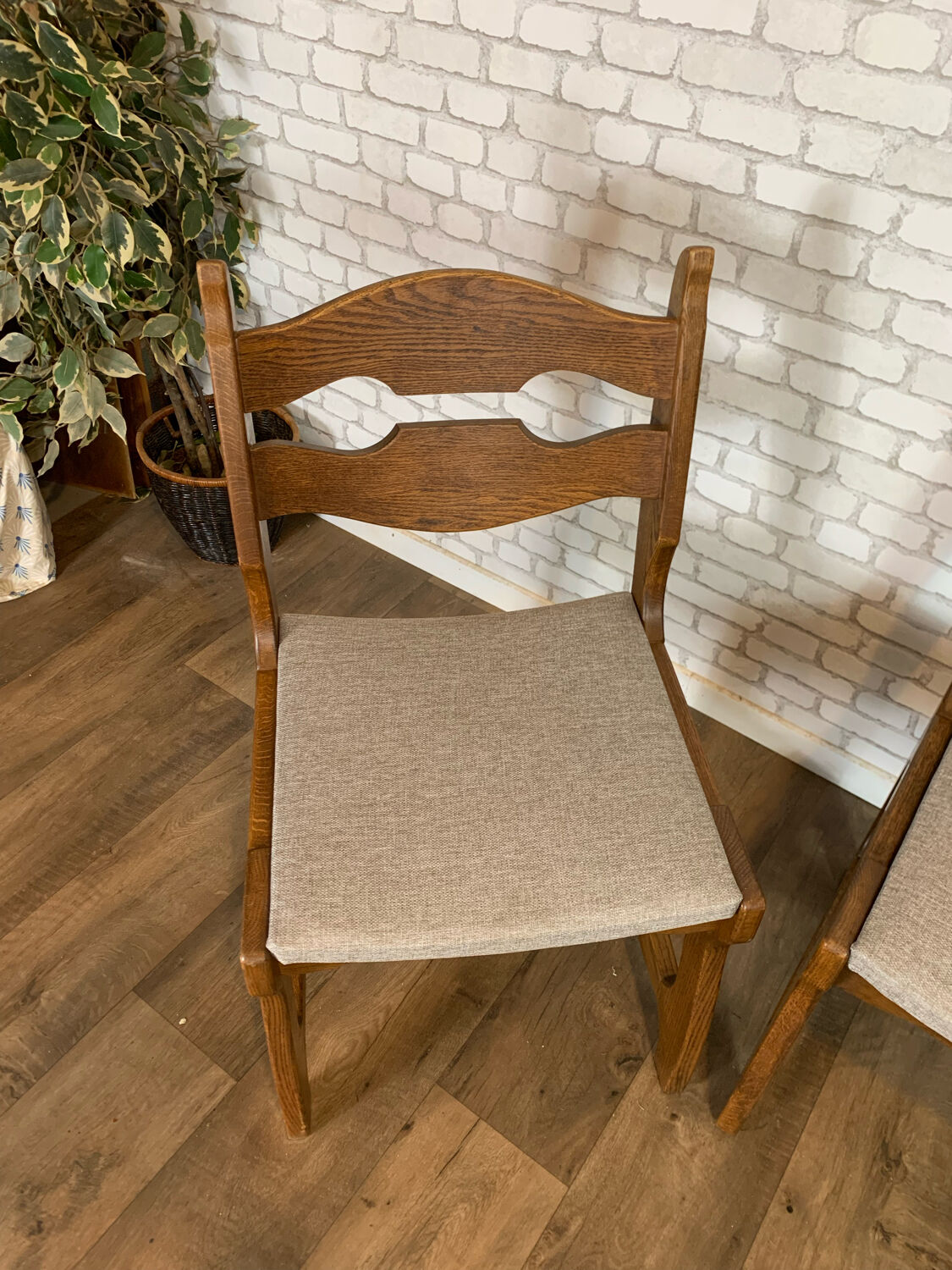 Series of 3 Guillerme and Chambron chairs
