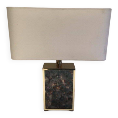 Lampe en métal doré et verres stylisés. Dans le goût d'Aldo Tura