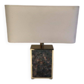 Lamp in gilded metal and stylized glass. In the style of Aldo Tura
