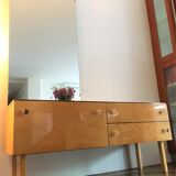 Dressing table in a 1.20m x 1.70m and vintage mirror, 1960's